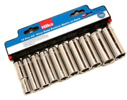 Hilka - 10 Piece 3/8 inch Deep Sockets MM